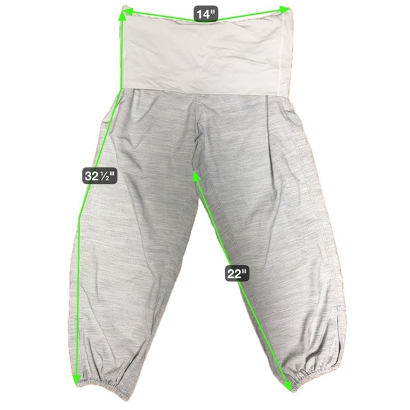 Sz 6 Lululemon Heather Grey Lightweight Om Pant | Roll Down Waist Cropped Pants - Picture 7 of 7